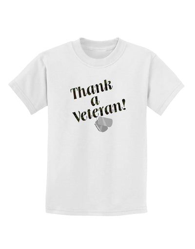 Thank A Veteran Childrens T-Shirt-Childrens T-Shirt-TooLoud-White-X-Small-Davson Sales