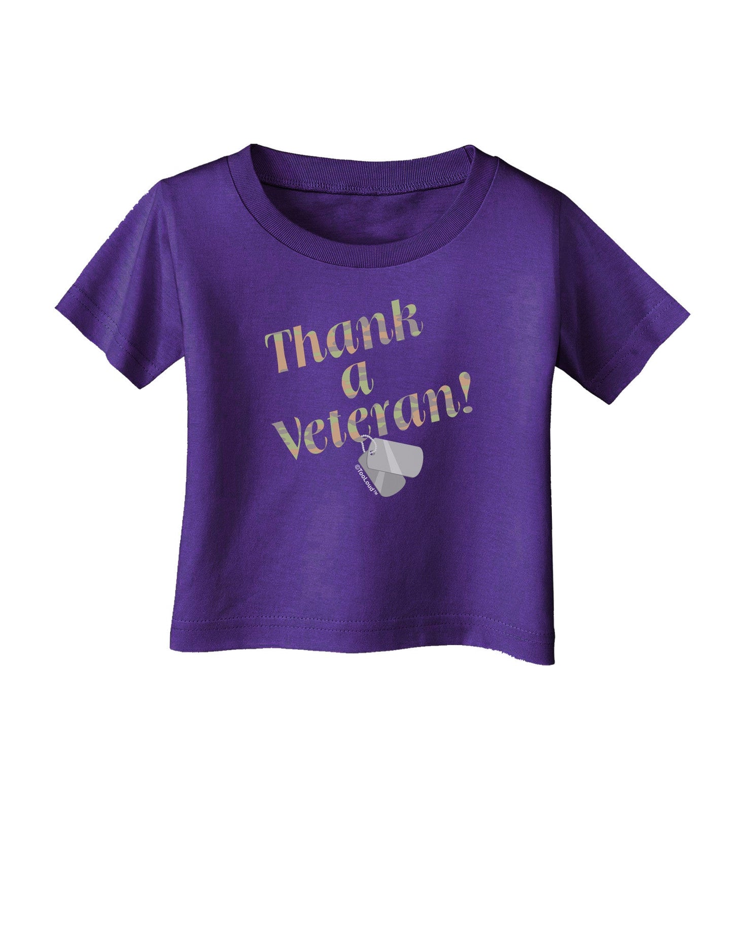 Thank A Veteran Infant T-Shirt Dark-Infant T-Shirt-TooLoud-Purple-06-Months-Davson Sales