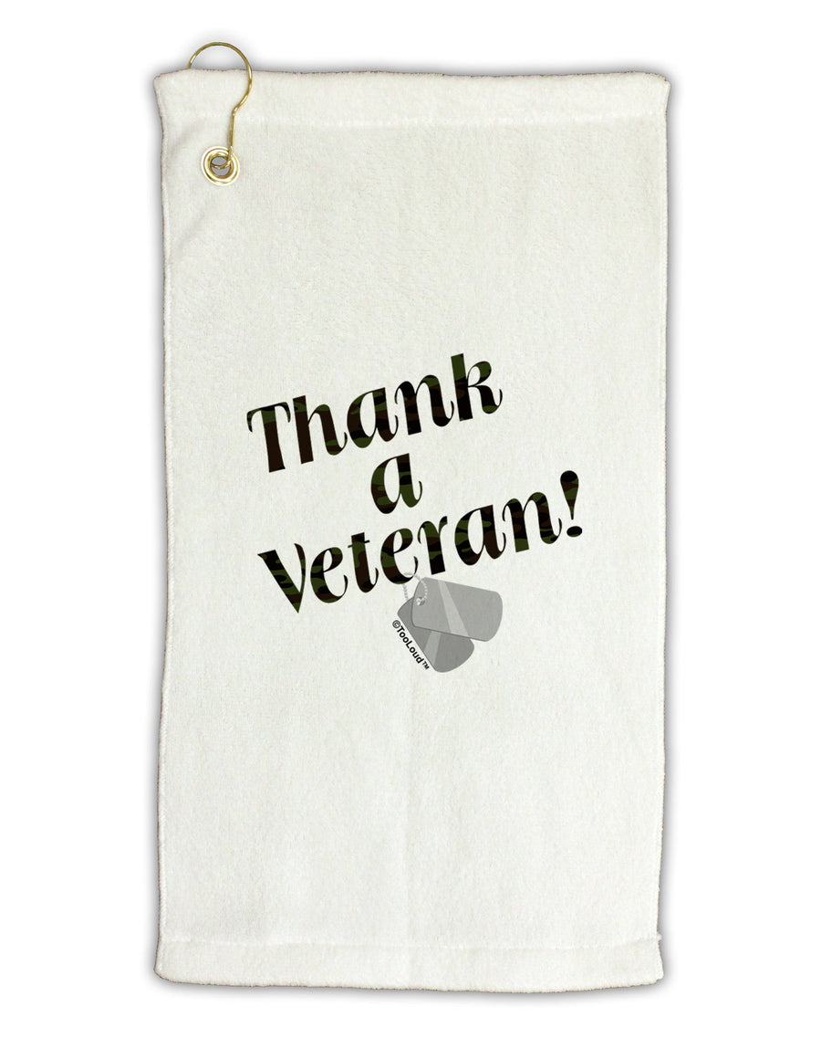 Thank A Veteran Micro Terry Gromet Golf Towel 16 x 25 inch-Golf Towel-TooLoud-White-Davson Sales