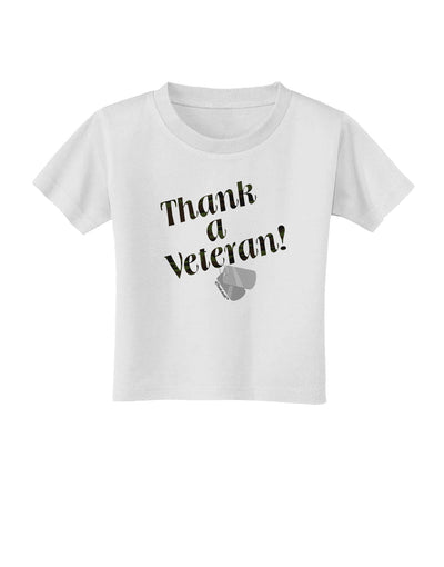 Thank A Veteran Toddler T-Shirt-Toddler T-Shirt-TooLoud-White-2T-Davson Sales