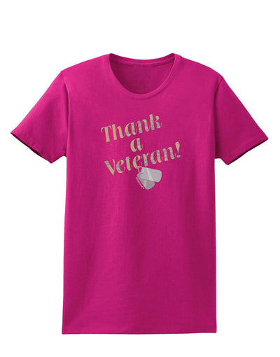 Thank A Veteran Womens Dark T-Shirt-TooLoud-Hot-Pink-Small-Davson Sales