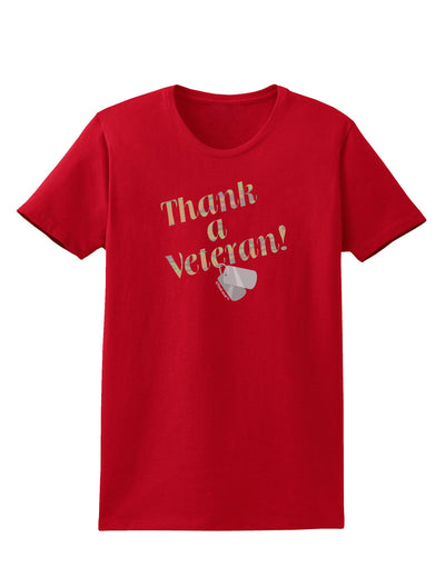 Thank A Veteran Womens Dark T-Shirt-TooLoud-Red-X-Small-Davson Sales