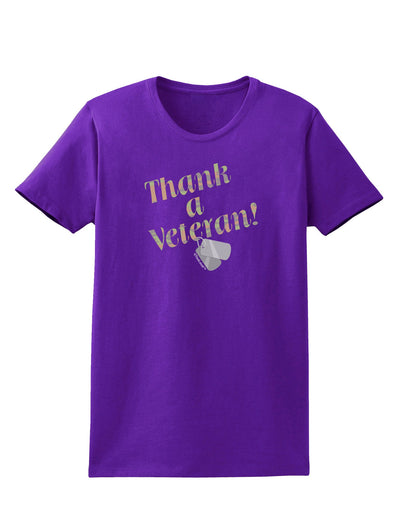 Thank A Veteran Womens Dark T-Shirt-TooLoud-Purple-X-Small-Davson Sales