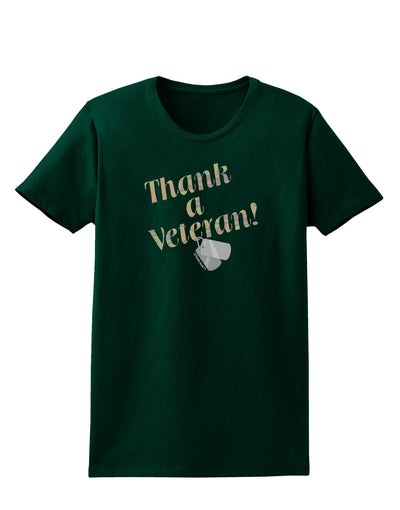 Thank A Veteran Womens Dark T-Shirt-TooLoud-Forest-Green-Small-Davson Sales