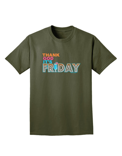 Thank God It's Friday Mixed Drink Adult Dark T-Shirt-Mens T-Shirt-TooLoud-Military-Green-Small-Davson Sales