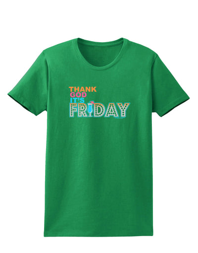 Thank God It's Friday Mixed Drink Womens Dark T-Shirt-Womens T-Shirt-TooLoud-Kelly-Green-X-Small-Davson Sales