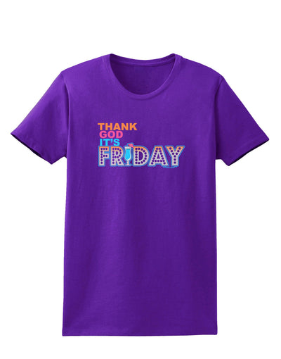 Thank God It's Friday Mixed Drink Womens Dark T-Shirt-Womens T-Shirt-TooLoud-Purple-X-Small-Davson Sales
