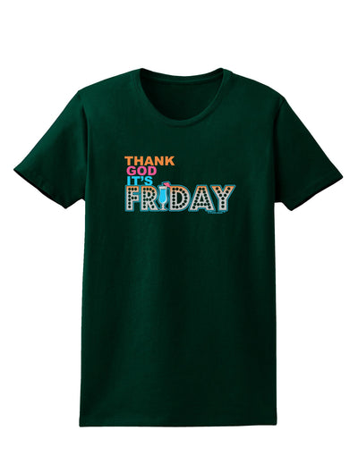 Thank God It's Friday Mixed Drink Womens Dark T-Shirt-Womens T-Shirt-TooLoud-Forest-Green-Small-Davson Sales