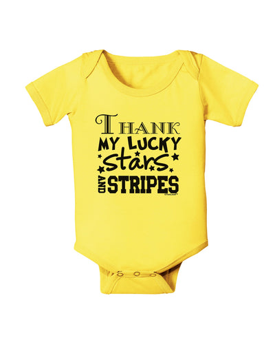 Thank My Lucky Stars and Stripes Baby Romper Bodysuit by TooLoud-Baby Romper-TooLoud-Yellow-06-Months-Davson Sales