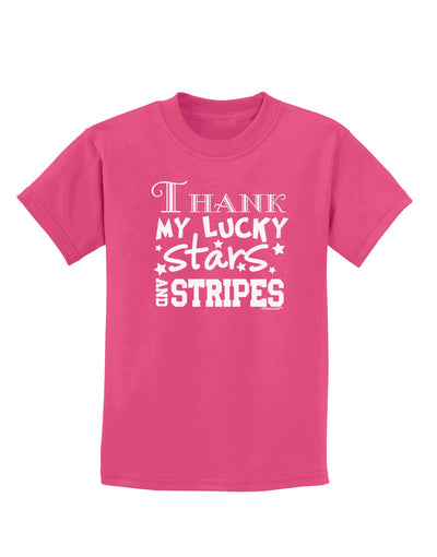 Thank My Lucky Stars and Stripes Childrens Dark T-Shirt by TooLoud-Childrens T-Shirt-TooLoud-Sangria-X-Small-Davson Sales