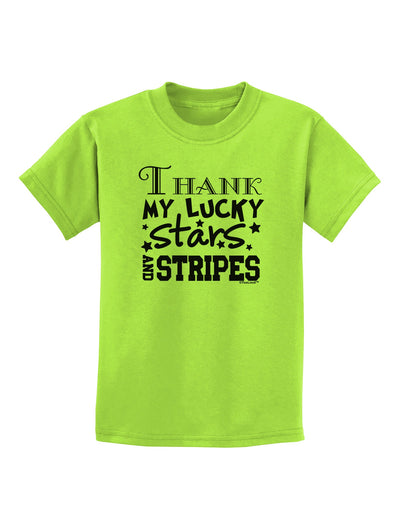 Thank My Lucky Stars and Stripes Childrens T-Shirt by TooLoud-Childrens T-Shirt-TooLoud-Lime-Green-X-Small-Davson Sales