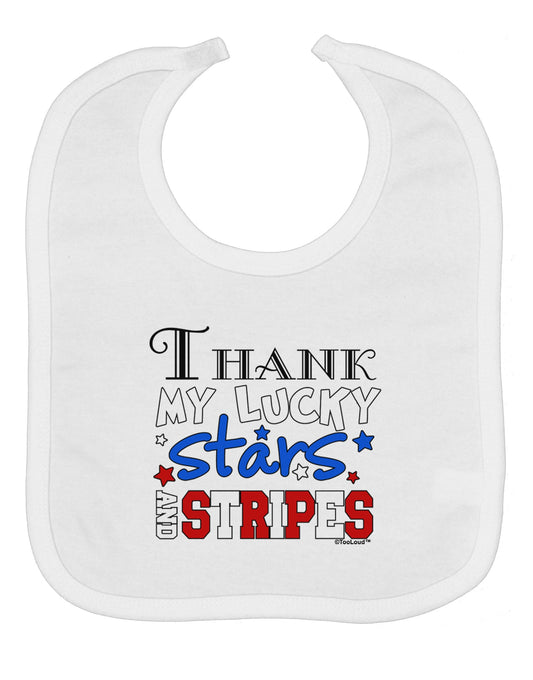Thank My Lucky Stars and Stripes Color Baby Bib by TooLoud