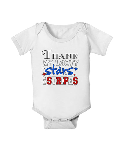 Thank My Lucky Stars and Stripes Color Baby Romper Bodysuit by TooLoud-Baby Romper-TooLoud-White-06-Months-Davson Sales