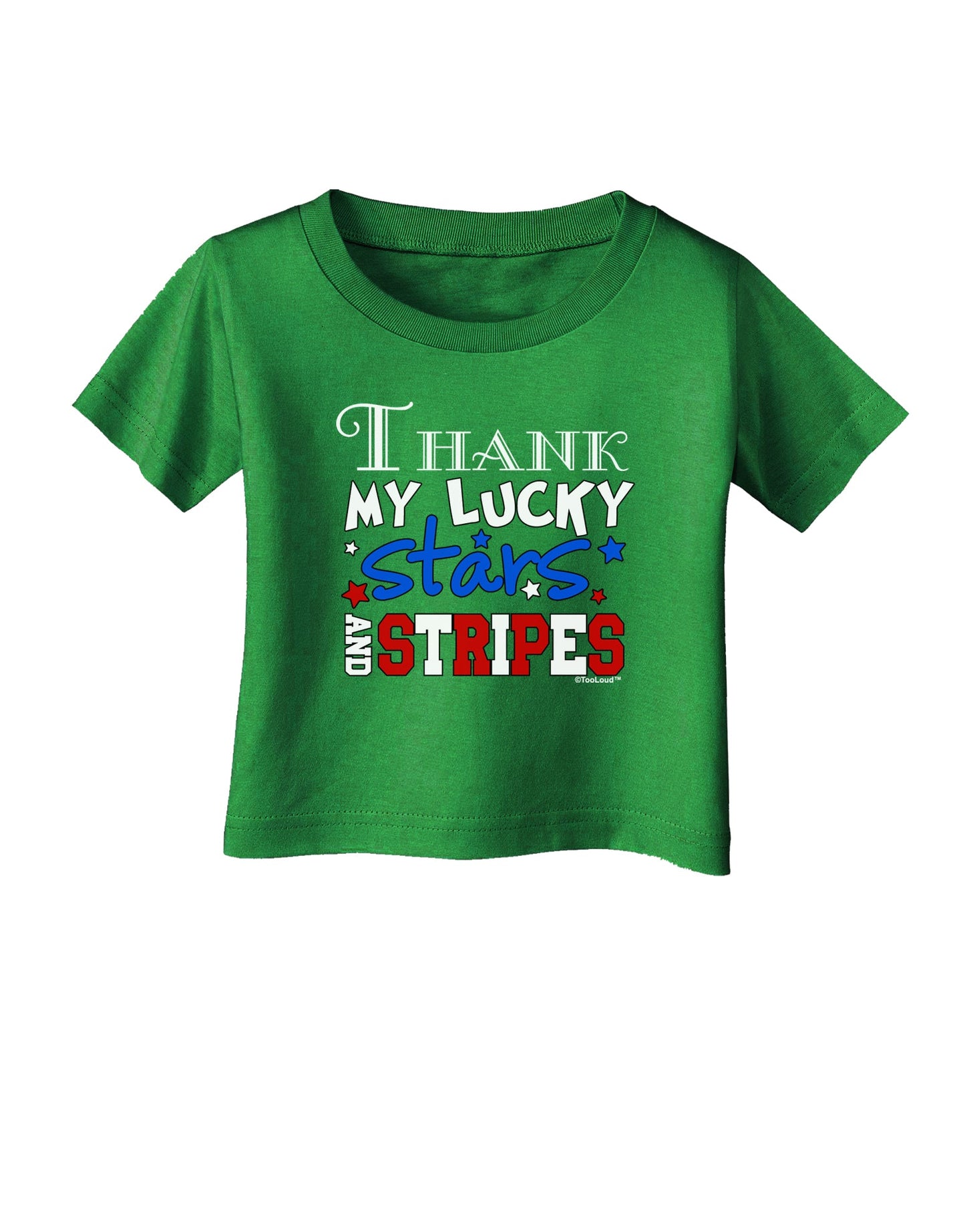 Thank My Lucky Stars and Stripes Color Infant T-Shirt Dark by TooLoud-Infant T-Shirt-TooLoud-Clover-Green-06-Months-Davson Sales