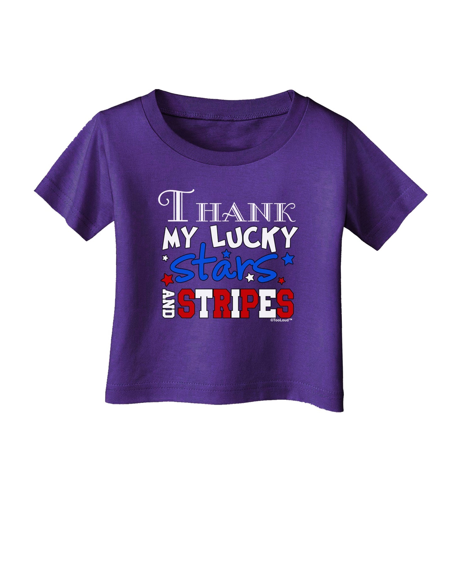 Thank My Lucky Stars and Stripes Color Infant T-Shirt Dark by TooLoud-Infant T-Shirt-TooLoud-Purple-06-Months-Davson Sales