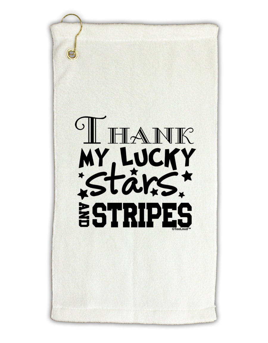 Thank My Lucky Stars and Stripes Micro Terry Gromet Golf Towel 16 x 25 inch by TooLoud-Golf Towel-TooLoud-White-Davson Sales