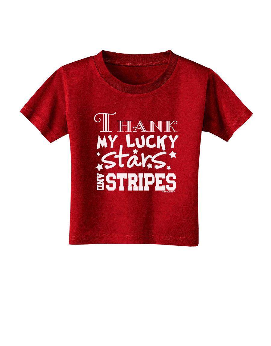 Thank My Lucky Stars and Stripes Toddler T-Shirt Dark by TooLoud-Toddler T-Shirt-TooLoud-Black-2T-Davson Sales