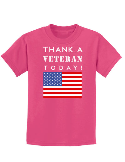 Thank a Veteran Today Childrens Dark T-Shirt-Childrens T-Shirt-TooLoud-Sangria-X-Small-Davson Sales