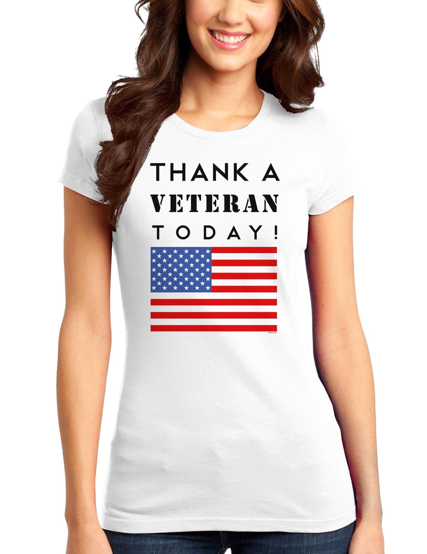 Thank a Veteran Today Juniors T-Shirt-Womens Juniors T-Shirt-TooLoud-White-Small-Davson Sales