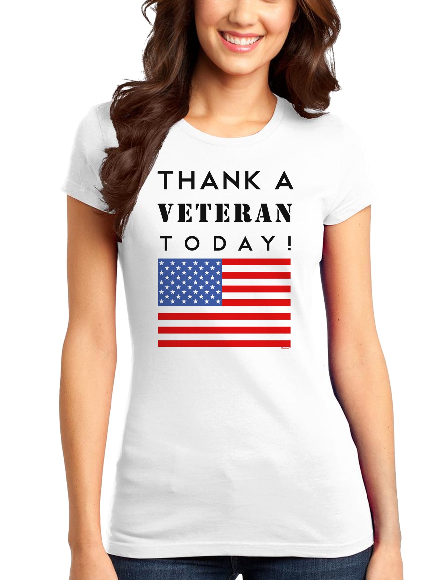 Thank a Veteran Today Juniors T-Shirt-Womens Juniors T-Shirt-TooLoud-White-Small-Davson Sales