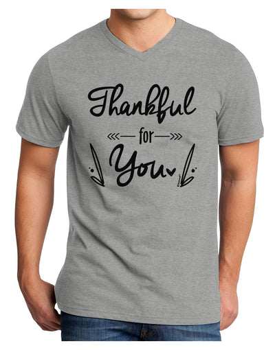 Thankful for you Adult V-Neck T-shirt-Mens T-Shirt-TooLoud-HeatherGray-Small-Davson Sales
