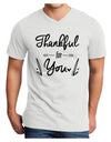 Thankful for you Adult V-Neck T-shirt White 4XL Tooloud