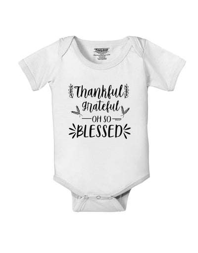 Thankful grateful oh so blessed Baby Romper Bodysuit-Baby Romper-TooLoud-White-06-Months-Davson Sales