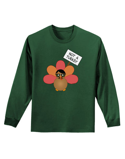 Thanksgiving Turkey in Disguise Adult Long Sleeve Dark T-Shirt by TooLoud-TooLoud-Dark-Green-Small-Davson Sales