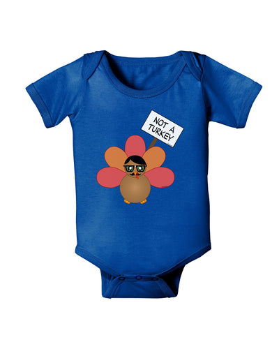 Thanksgiving Turkey in Disguise Baby Romper Bodysuit Dark by TooLoud-Baby Romper-TooLoud-Royal-Blue-06-Months-Davson Sales