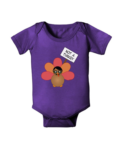 Thanksgiving Turkey in Disguise Baby Romper Bodysuit Dark by TooLoud-Baby Romper-TooLoud-Purple-06-Months-Davson Sales