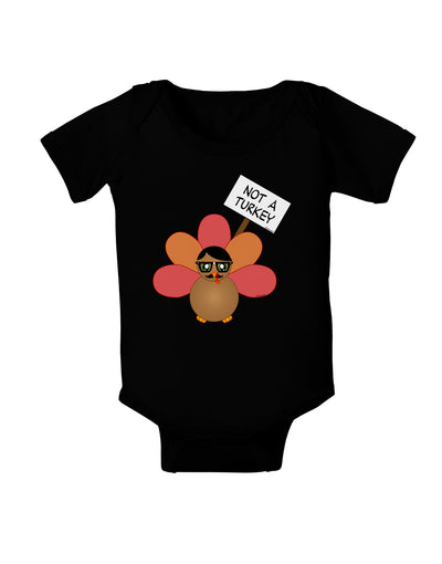 Thanksgiving Turkey in Disguise Baby Romper Bodysuit Dark by TooLoud-Baby Romper-TooLoud-Black-06-Months-Davson Sales