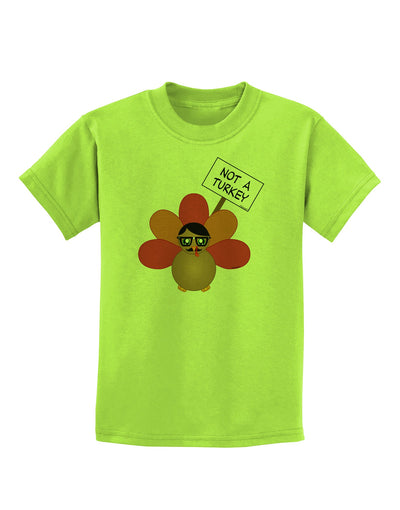 Thanksgiving Turkey in Disguise Childrens T-Shirt by TooLoud-Childrens T-Shirt-TooLoud-Lime-Green-X-Small-Davson Sales