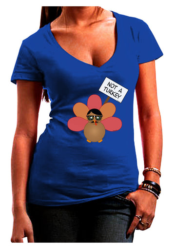 Thanksgiving Turkey in Disguise Juniors V-Neck Dark T-Shirt by TooLoud-Womens V-Neck T-Shirts-TooLoud-Royal-Blue-Juniors Fitted Small-Davson Sales