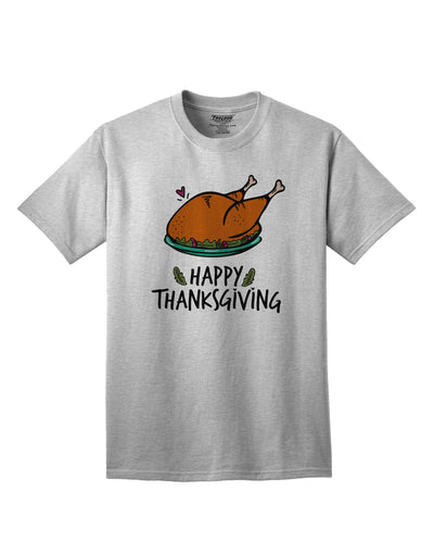 Happy Thanksgiving Adult T-Shirt AshGray 4XL Tooloud