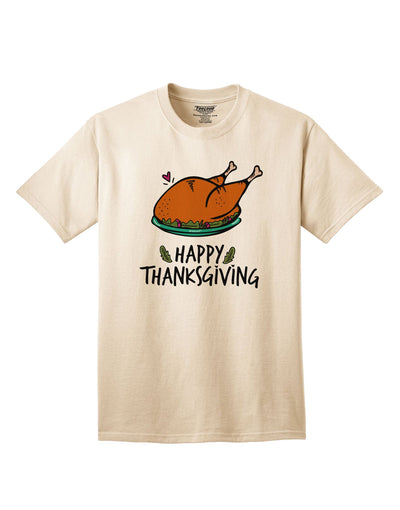 Thanksgiving-themed Adult T-Shirt for a Joyful Celebration Happy Thanksgiving-Mens T-shirts-TooLoud-Natural-Small-Davson Sales