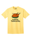 Thanksgiving-themed Adult T-Shirt for a Joyful Celebration Happy Thanksgiving-Mens T-shirts-TooLoud-Yellow-Small-Davson Sales