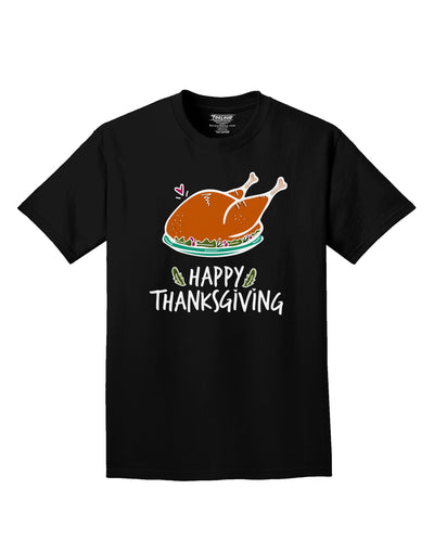 Happy Thanksgiving Dark Adult Dark T-Shirt Black 4XL Tooloud
