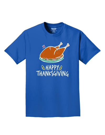 Thanksgiving-themed Adult T-Shirt for a Joyful Celebration Happy Thanksgiving-Mens T-shirts-TooLoud-Royal-Blue-Small-Davson Sales
