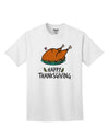 Thanksgiving-themed Adult T-Shirt for a Joyful Celebration Happy Thanksgiving-Mens T-shirts-TooLoud-White-Small-Davson Sales