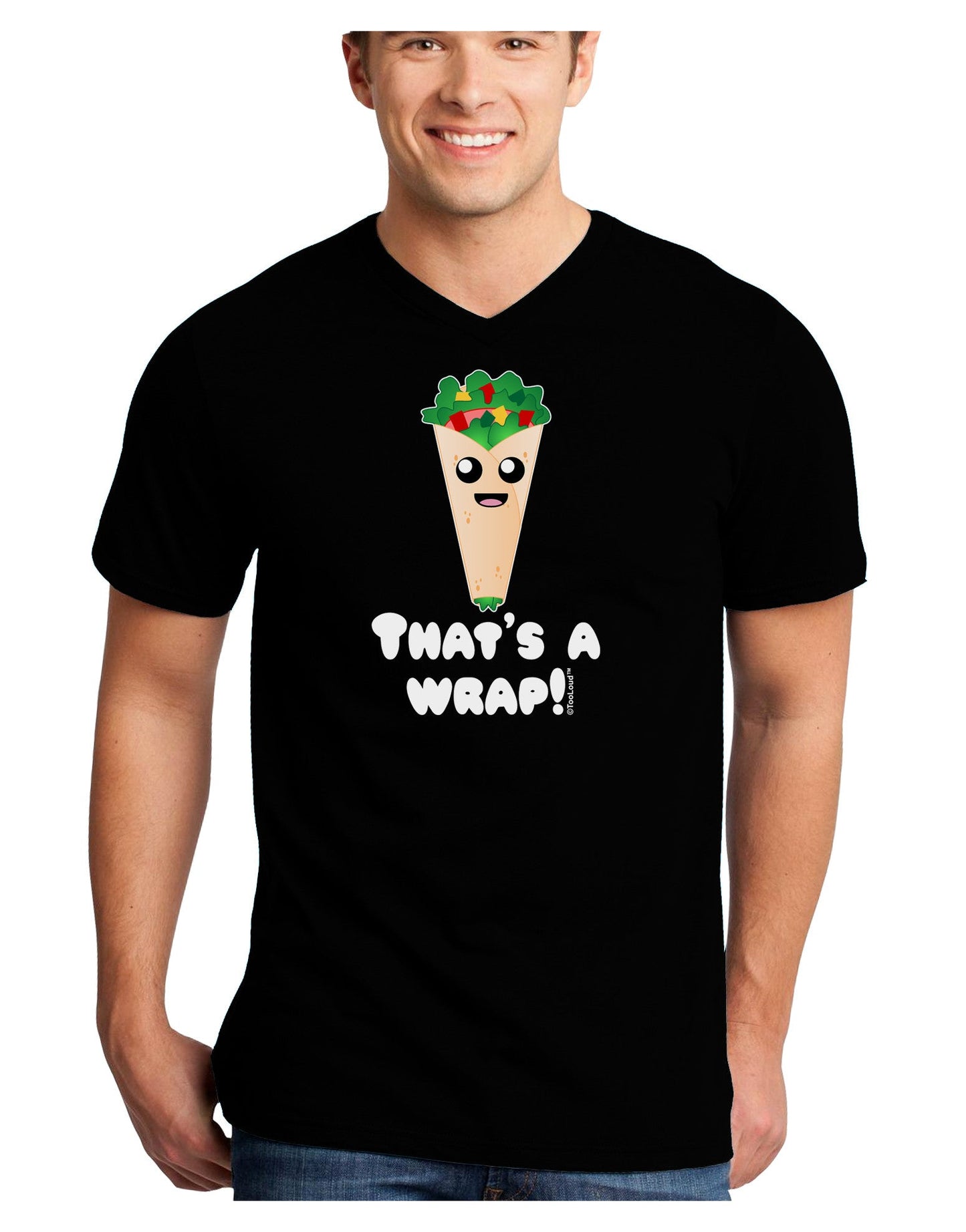 Thats A Wrap Cute Wrap Adult Dark V-Neck T-Shirt-TooLoud-Black-Small-Davson Sales