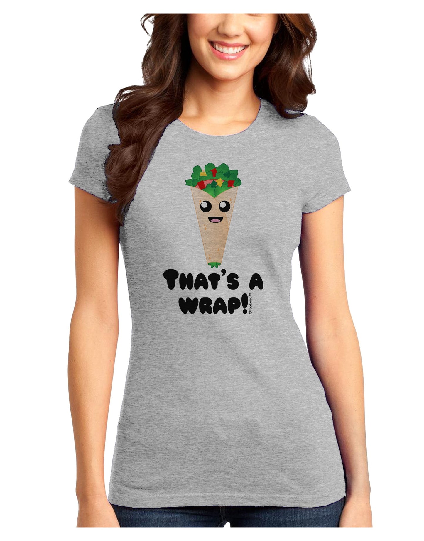 Thats A Wrap Cute Wrap Juniors T-Shirt-Womens Juniors T-Shirt-TooLoud-Ash-Gray-Juniors Fitted X-Small-Davson Sales