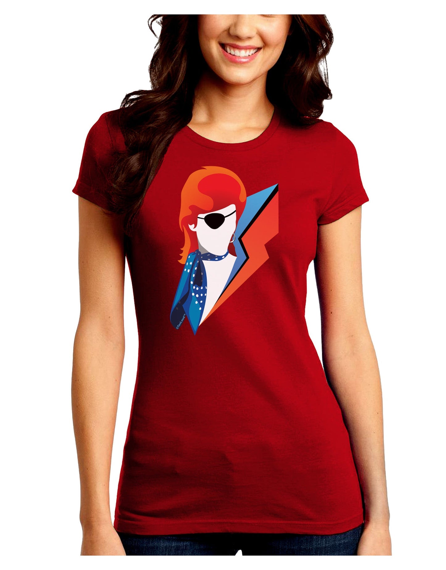 The Glam Rebel Juniors Petite Crew Dark T-Shirt-T-Shirts Juniors Tops-TooLoud-Red-Juniors Fitted Small-Davson Sales