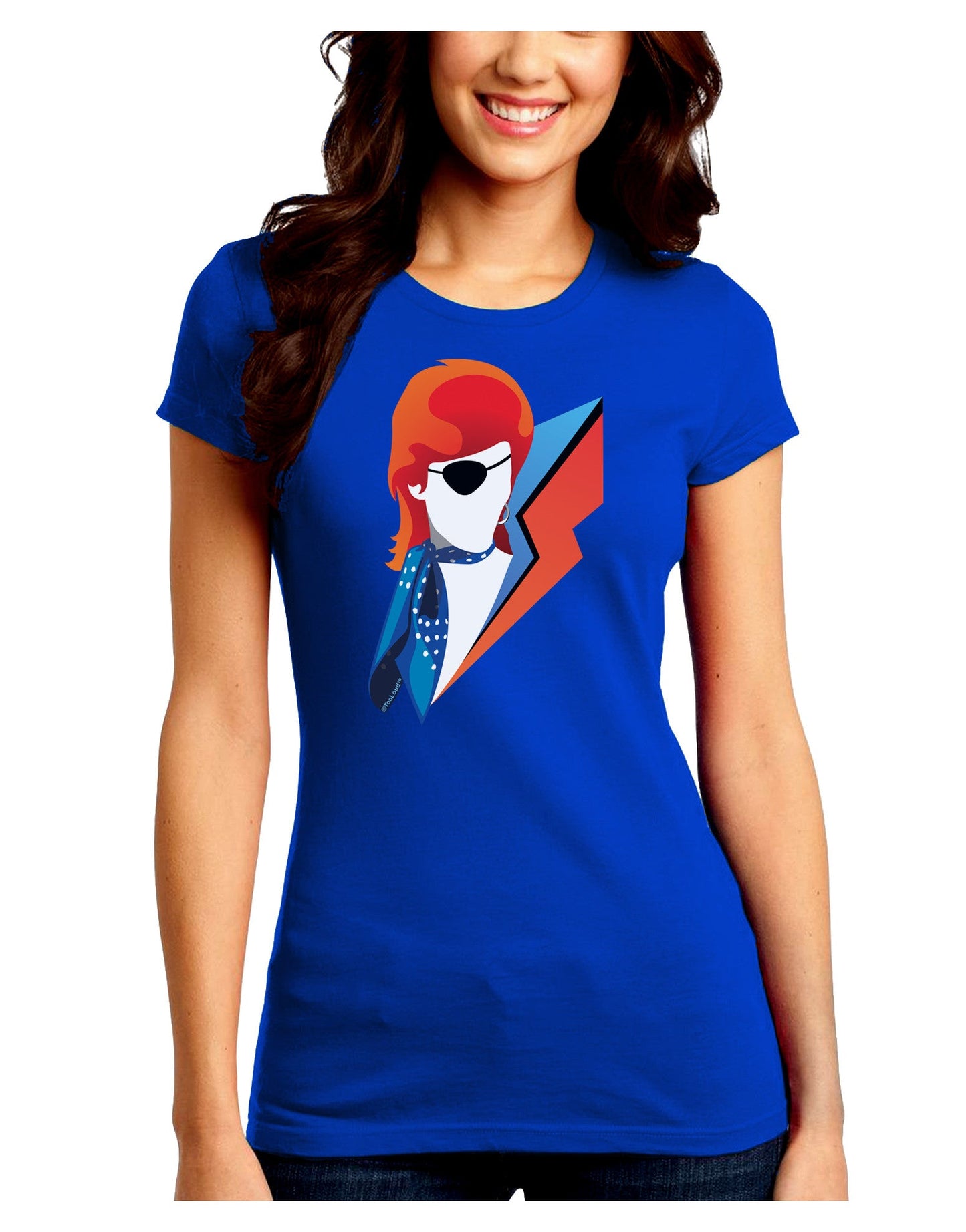 The Glam Rebel Juniors Petite Crew Dark T-Shirt-T-Shirts Juniors Tops-TooLoud-Royal-Blue-Juniors Fitted Small-Davson Sales
