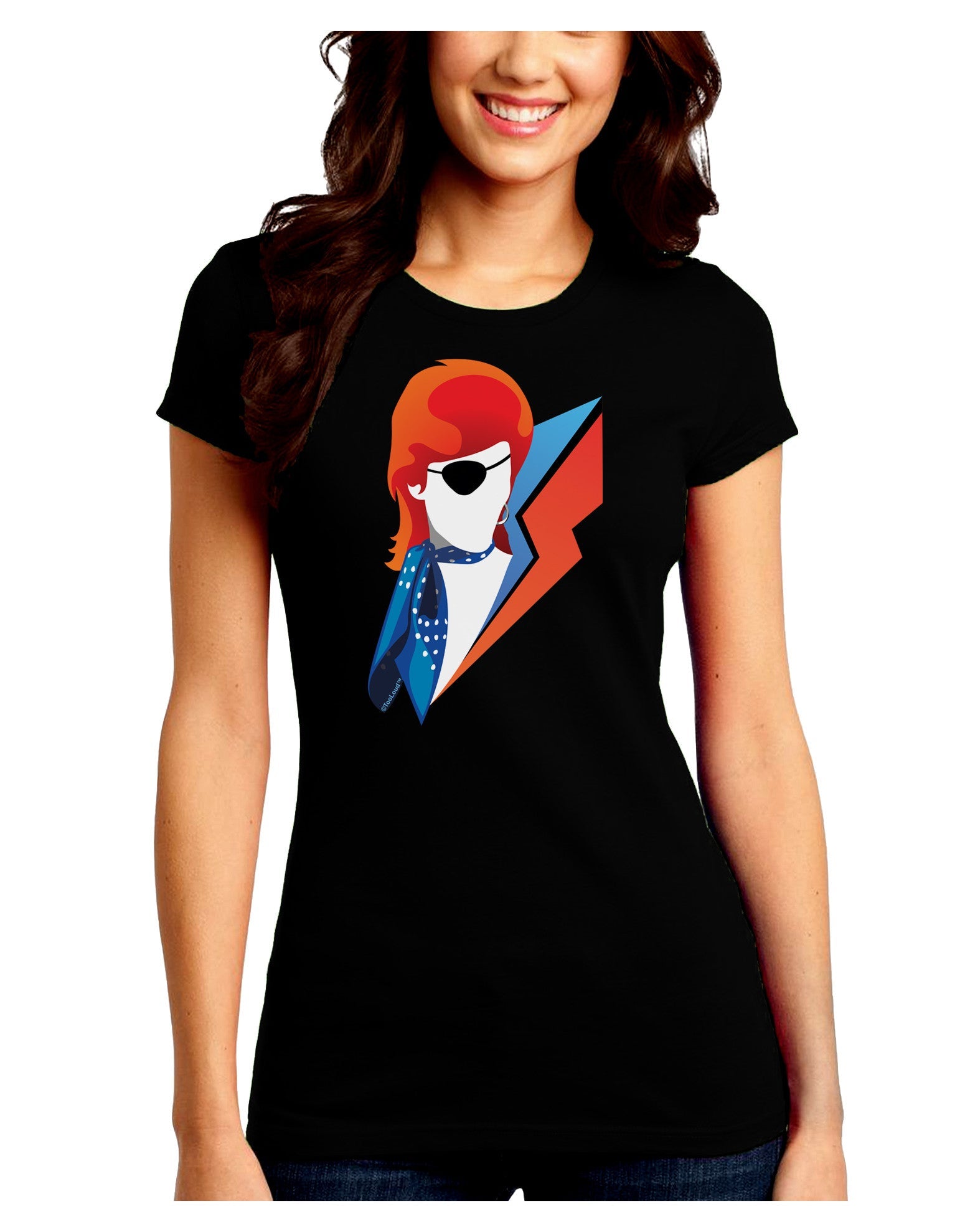 The Glam Rebel Juniors Petite Crew Dark T-Shirt-T-Shirts Juniors Tops-TooLoud-Black-Juniors Fitted Small-Davson Sales