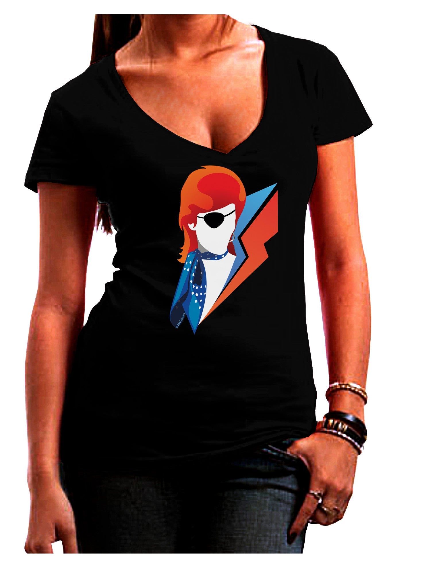 The Glam Rebel Womens V-Neck Dark T-Shirt-Womens V-Neck T-Shirts-TooLoud-Black-Juniors Fitted Small-Davson Sales
