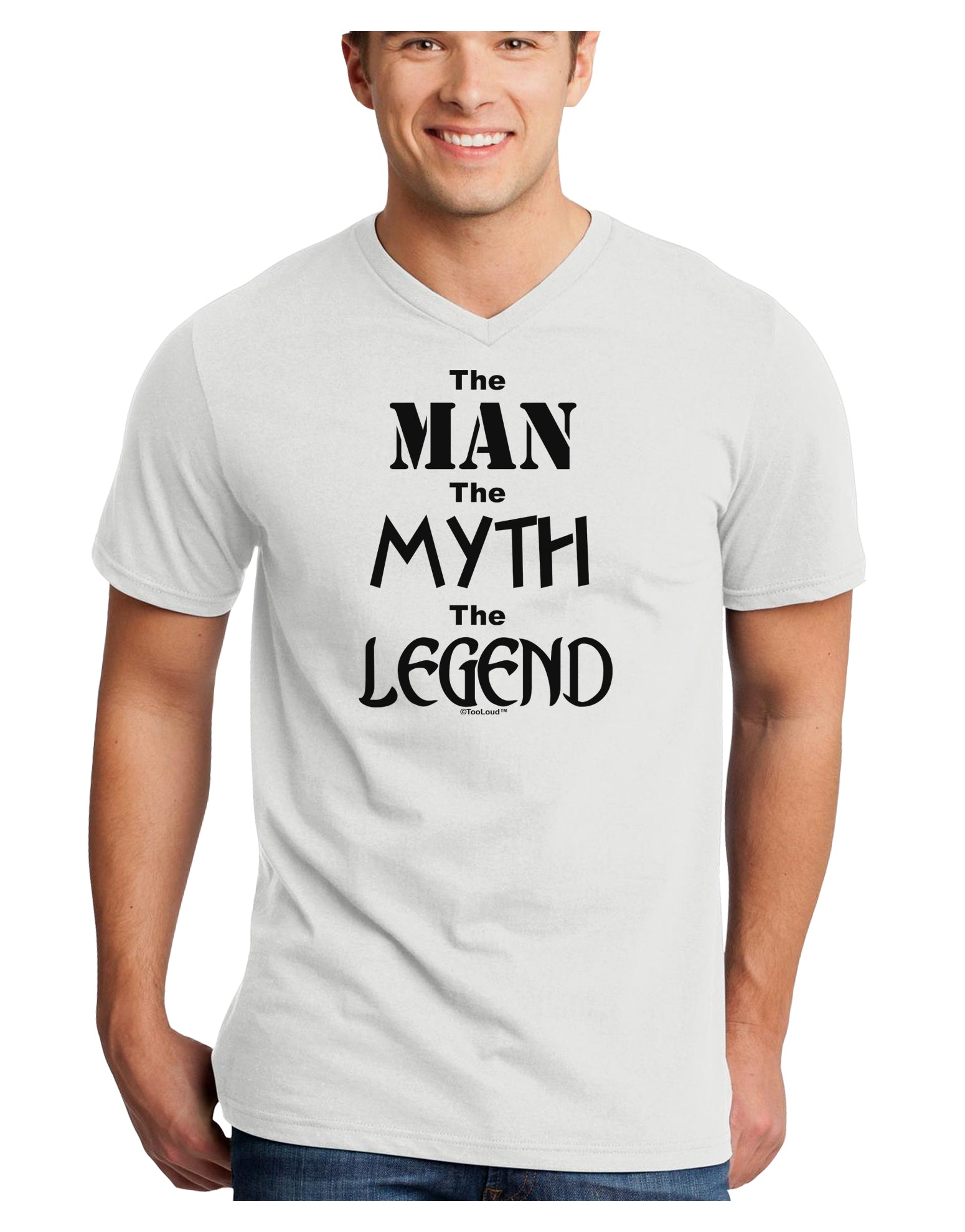 The Man The Myth The Legend Adult V-Neck T-shirt by TooLoud-Mens V-Neck T-Shirt-TooLoud-White-Small-Davson Sales