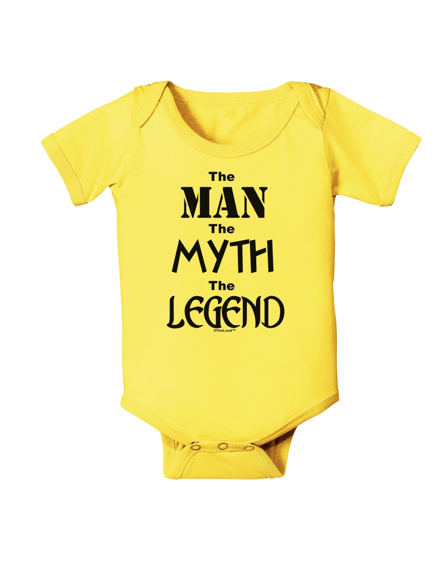 The Man The Myth The Legend Baby Romper Bodysuit by TooLoud-Baby Romper-TooLoud-Yellow-06-Months-Davson Sales