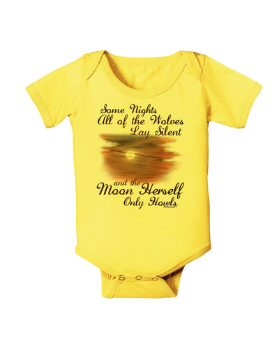 The Moon Herself Howls Baby Romper Bodysuit-Baby Romper-TooLoud-Yellow-06-Months-Davson Sales