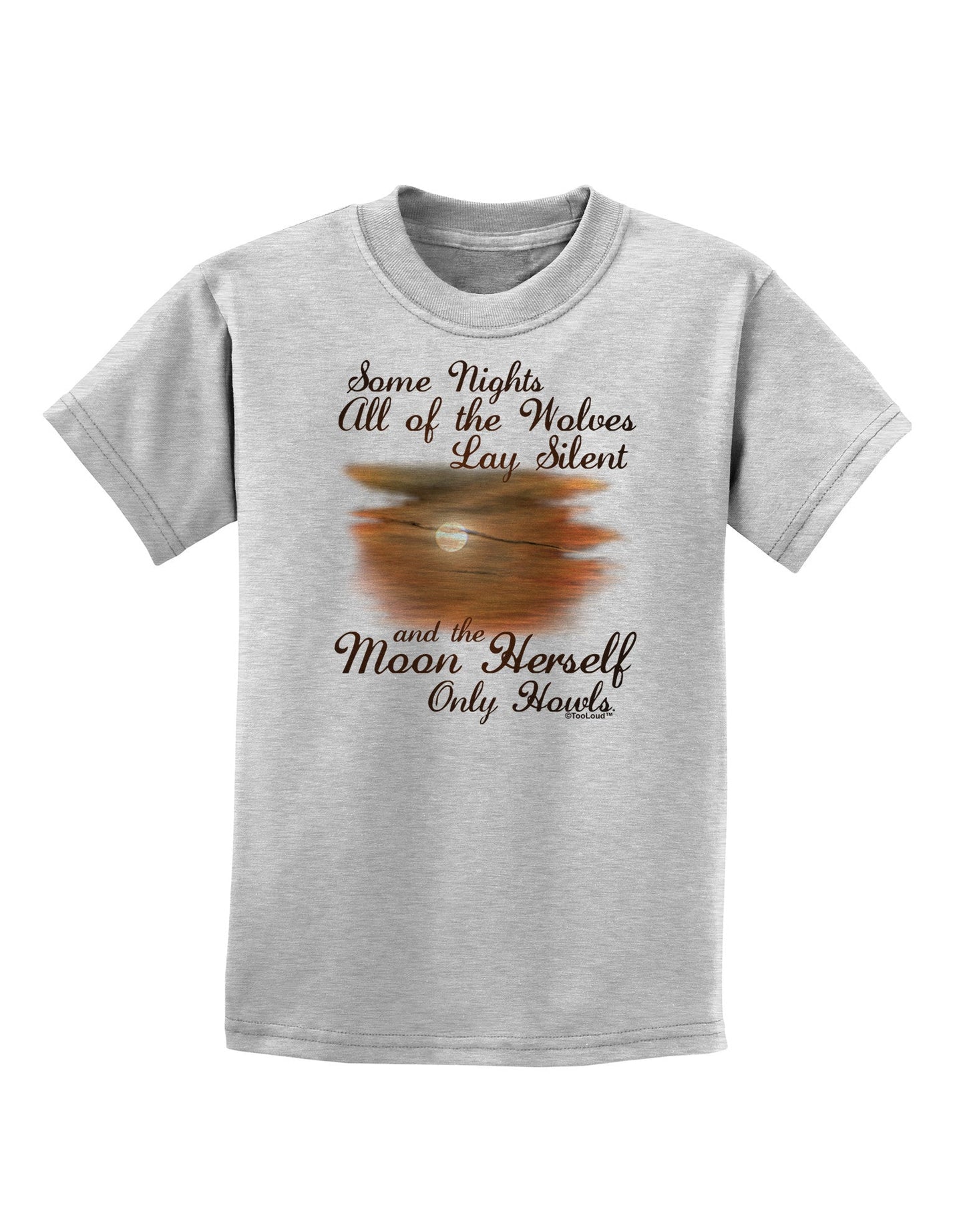 The Moon Herself Howls Childrens T-Shirt-Childrens T-Shirt-TooLoud-AshGray-X-Small-Davson Sales