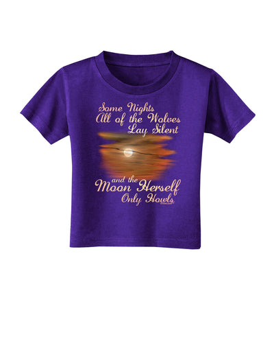 The Moon Herself Howls Toddler T-Shirt Dark-Toddler T-Shirt-TooLoud-Purple-2T-Davson Sales